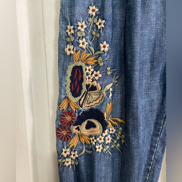 Embroidered denim joggers - Picture 2 of 4